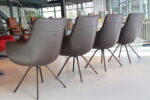 4x Gealux Eetkamerstoel Miami / Movani Sanne / Seattle draai in Leer Typhoon 80 kleur Bruin. Onderstel kleur brown. Direct leverbaar. - Afbeelding 5