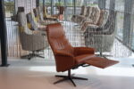 Gealux Arc 8020 modern design relaxfauteuil / relaxstoel in leer Elegance kleur Cognac met 2 motoren en een accu. Direct leverbaar. - Afbeelding 6