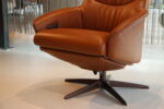 Gealux Arc 8020 modern design relaxfauteuil / relaxstoel in leer Elegance kleur Cognac met 2 motoren en een accu. Direct leverbaar. - Afbeelding 9