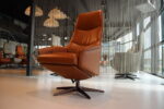 Gealux Arc 8020 modern design relaxfauteuil / relaxstoel in leer Elegance kleur Cognac met 2 motoren en een accu. Direct leverbaar.