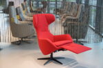 Gealux Arc 8019 modern design relaxfauteuil in Stof Polar 126 kleur rood met 1 motor en een accu. Direct leverbaar. - Afbeelding 5
